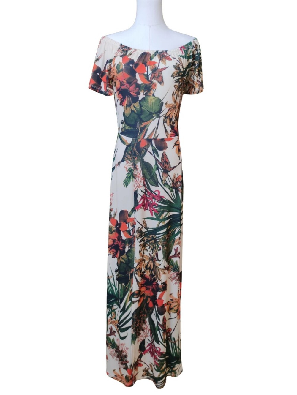 Lascana Off-Shoulder Tropical Print Maxi Dress